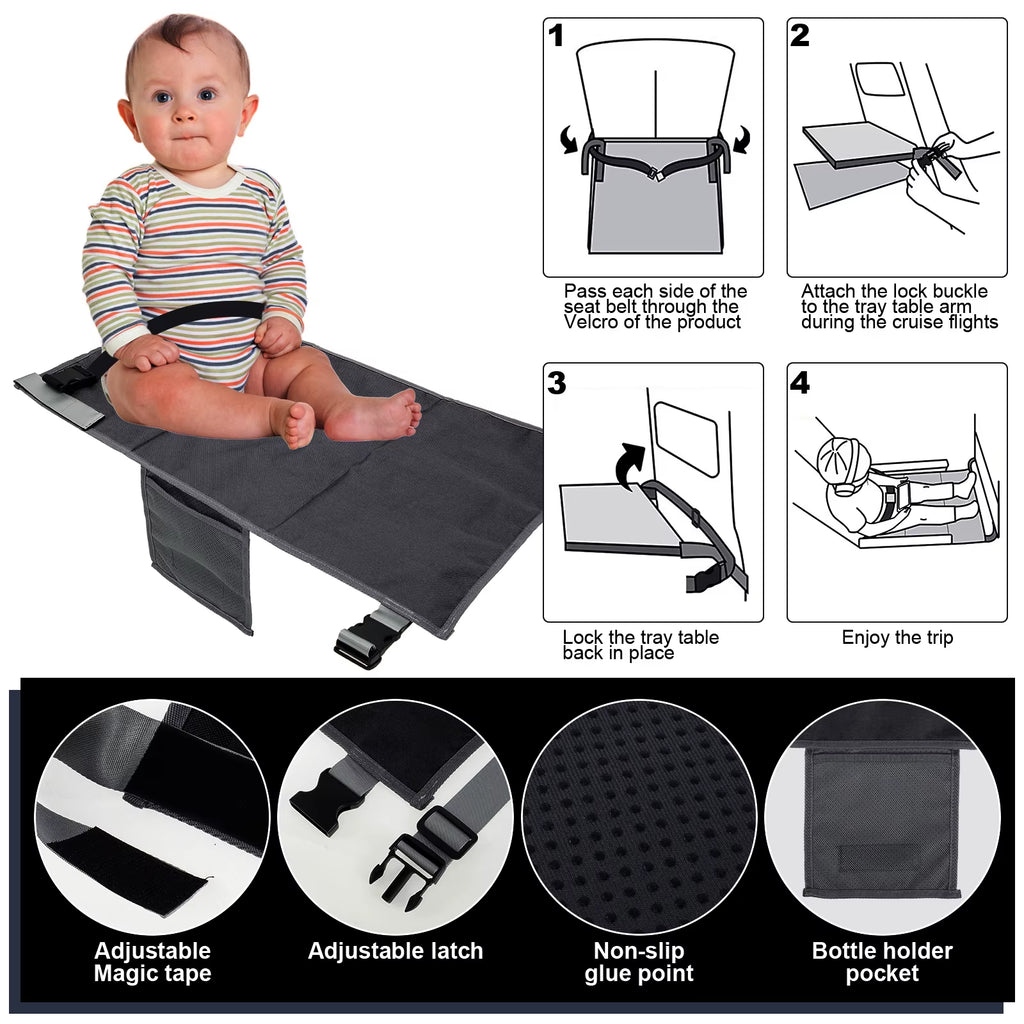 Kids Travel Airplane Bed Portable Children Pedals Beds Foot Leg Rest Hammock Baby Footrest Bed Toddler Airplane Seat Extender