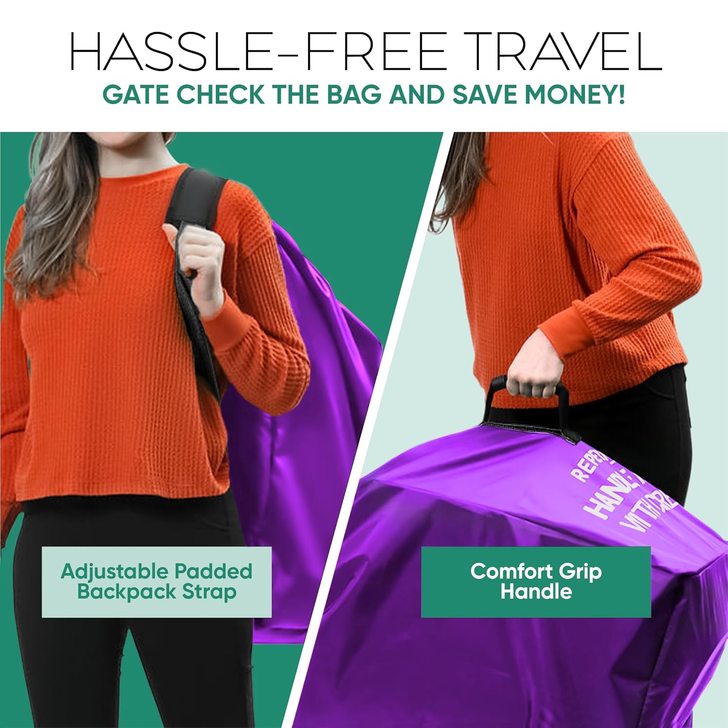 Premium Car Seat Travel Bag for Airplane - Durable, Universal Fit, Water-Resistant Gate Check Bag with Adjustable Carry Straps - for Safe and Hassle-Free Travel