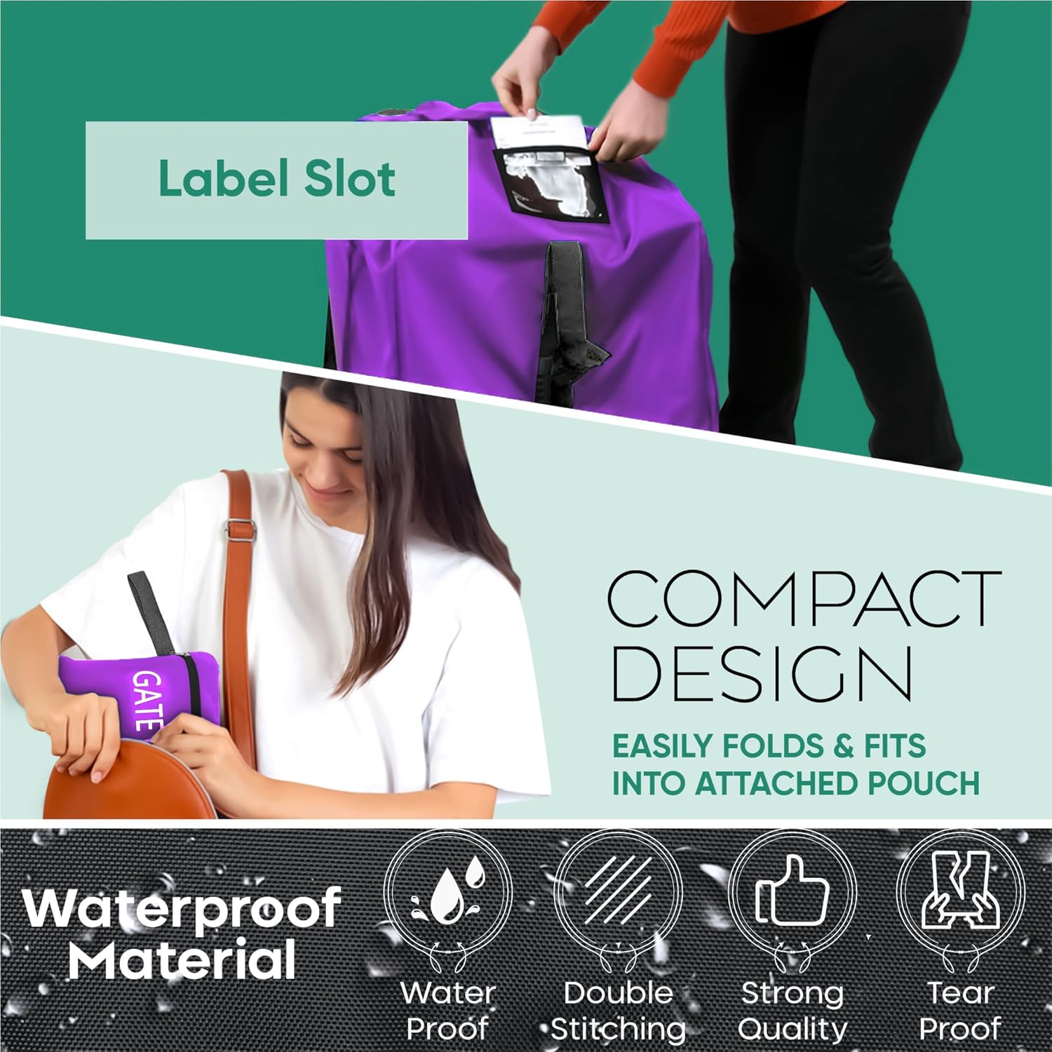 Premium Car Seat Travel Bag for Airplane - Durable, Universal Fit, Water-Resistant Gate Check Bag with Adjustable Carry Straps - for Safe and Hassle-Free Travel