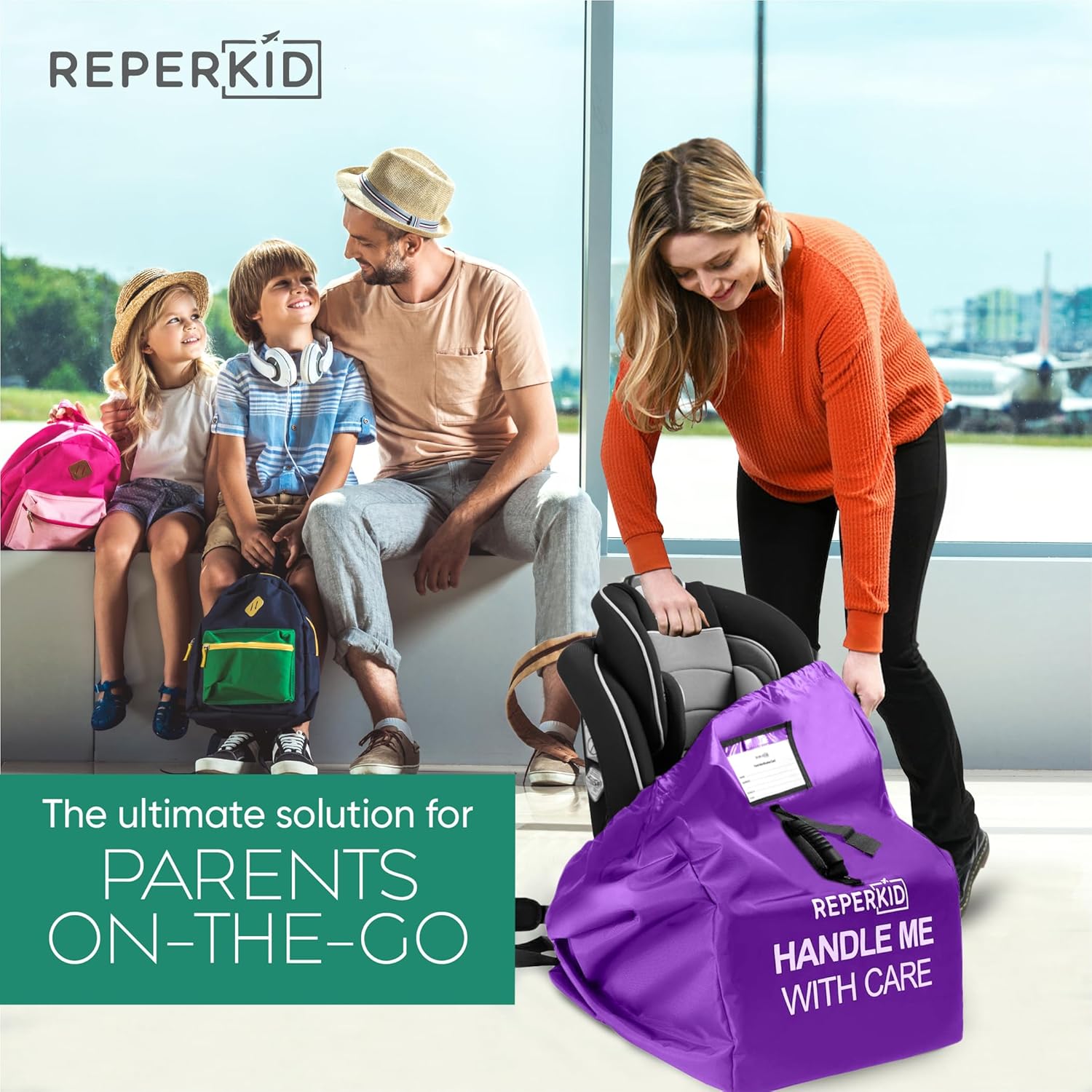 Premium Car Seat Travel Bag for Airplane - Durable, Universal Fit, Water-Resistant Gate Check Bag with Adjustable Carry Straps - for Safe and Hassle-Free Travel