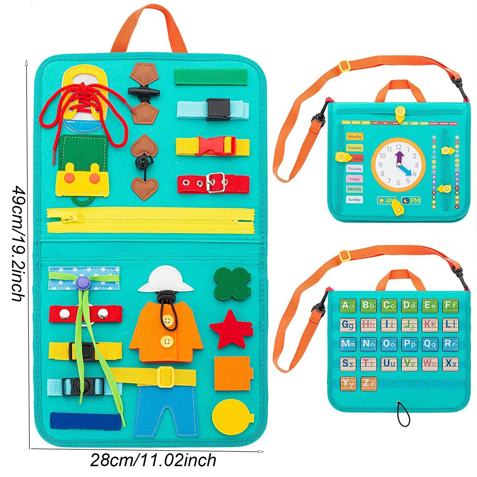 Toddler Montessori Busy Board Activities Education Toys Basic Dress Motor Skills Baby Travel Learning Toys for Christmas Gift